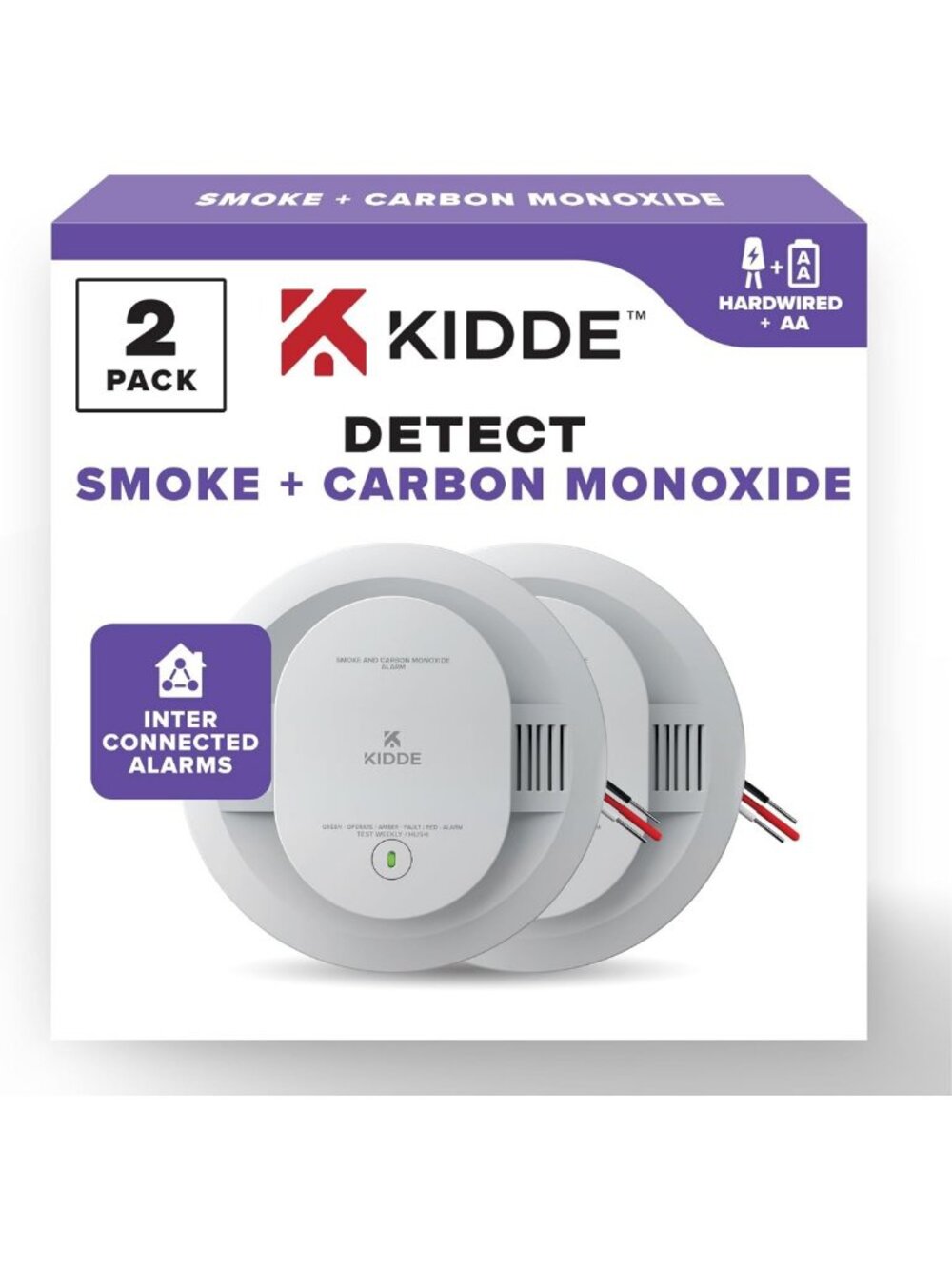 Hardwired Smoke & Carbon Monoxide Detector Set, Battery Backup